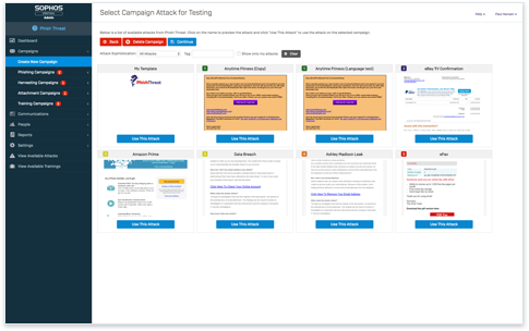 Sophos Phishing setup